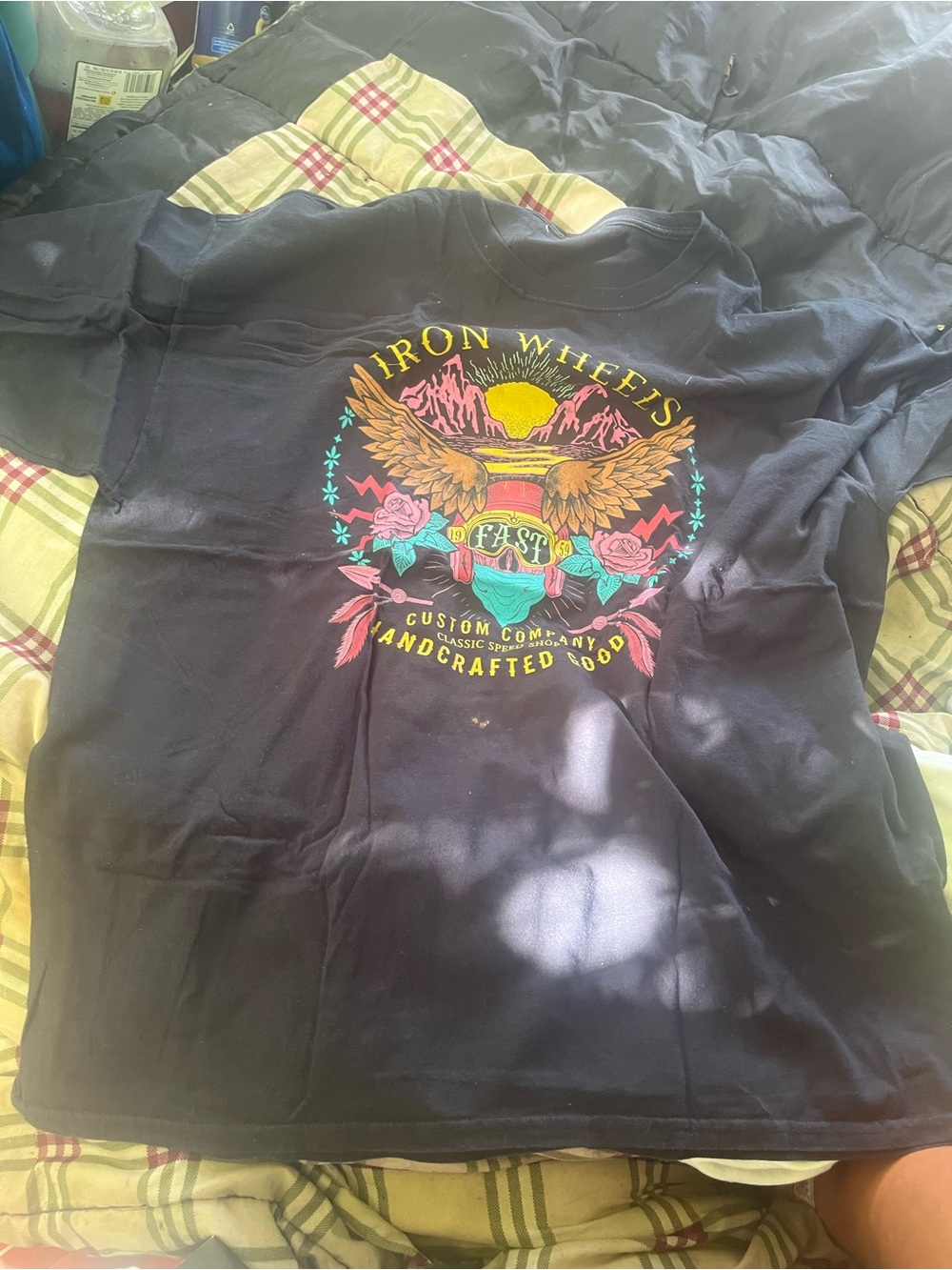 Black Graphic Tee - Vintage Eagle Crest